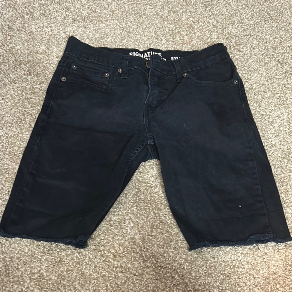 Signature by Levi Strauss Black Jean Shorts Distressed Style